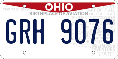 OH license plate GRH9076