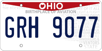 OH license plate GRH9077
