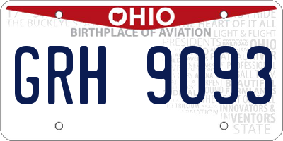 OH license plate GRH9093