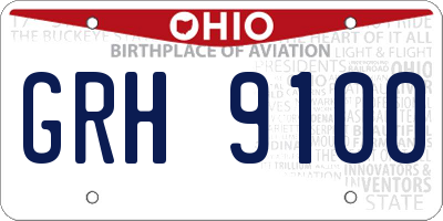 OH license plate GRH9100