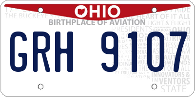 OH license plate GRH9107