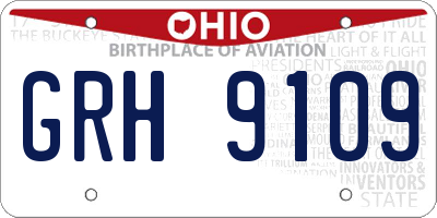 OH license plate GRH9109
