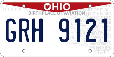 OH license plate GRH9121