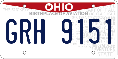 OH license plate GRH9151