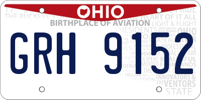 OH license plate GRH9152