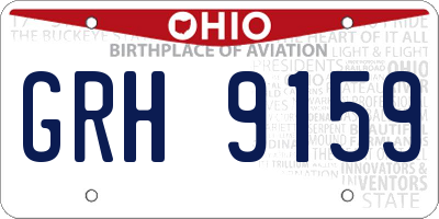 OH license plate GRH9159