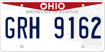 OH license plate GRH9162