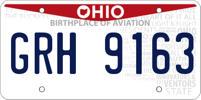 OH license plate GRH9163