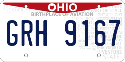 OH license plate GRH9167