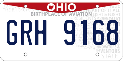 OH license plate GRH9168