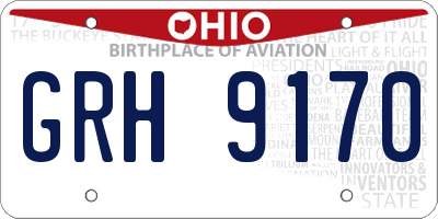OH license plate GRH9170
