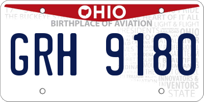 OH license plate GRH9180