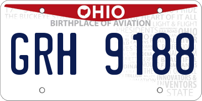 OH license plate GRH9188
