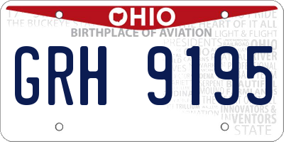 OH license plate GRH9195