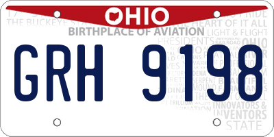 OH license plate GRH9198