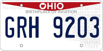 OH license plate GRH9203