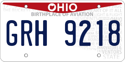 OH license plate GRH9218