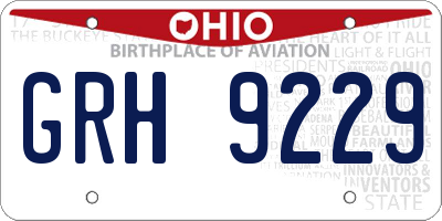 OH license plate GRH9229