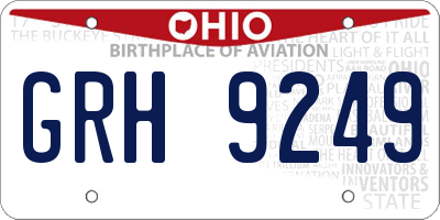OH license plate GRH9249