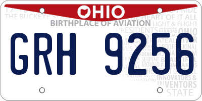 OH license plate GRH9256