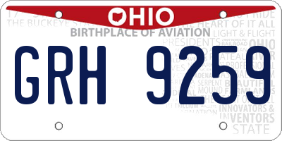 OH license plate GRH9259