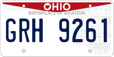 OH license plate GRH9261