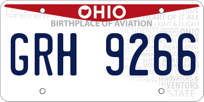 OH license plate GRH9266