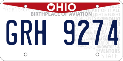 OH license plate GRH9274