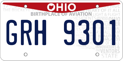 OH license plate GRH9301
