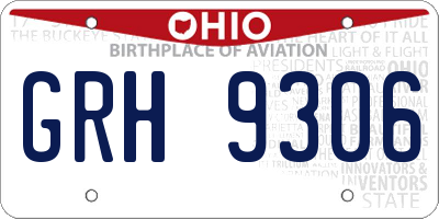 OH license plate GRH9306