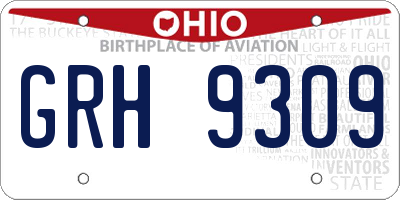 OH license plate GRH9309
