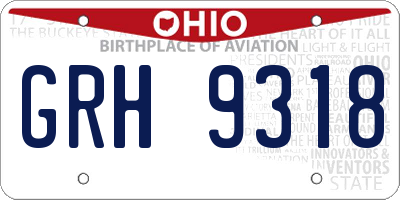 OH license plate GRH9318