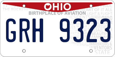 OH license plate GRH9323