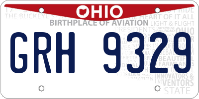 OH license plate GRH9329