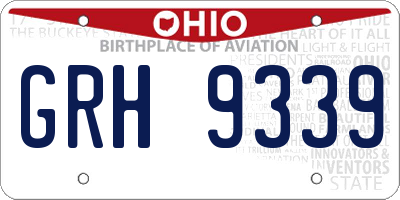 OH license plate GRH9339