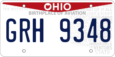 OH license plate GRH9348