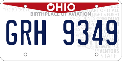 OH license plate GRH9349