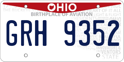 OH license plate GRH9352