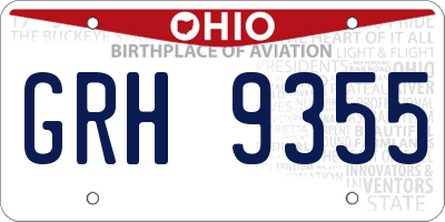 OH license plate GRH9355