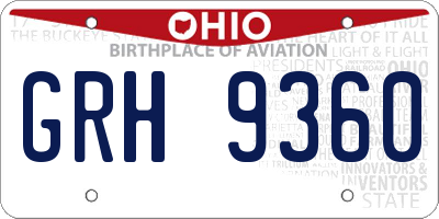 OH license plate GRH9360
