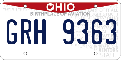 OH license plate GRH9363