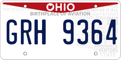 OH license plate GRH9364