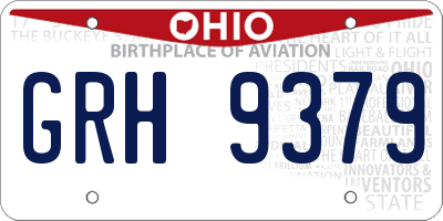 OH license plate GRH9379