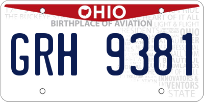 OH license plate GRH9381