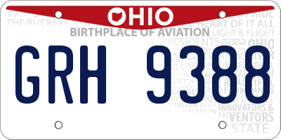 OH license plate GRH9388