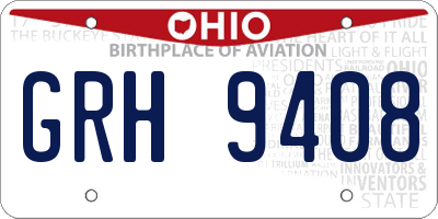 OH license plate GRH9408