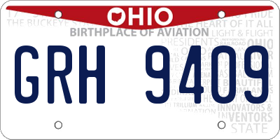 OH license plate GRH9409