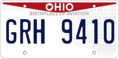 OH license plate GRH9410