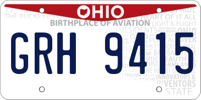 OH license plate GRH9415