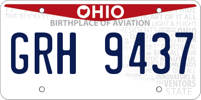 OH license plate GRH9437